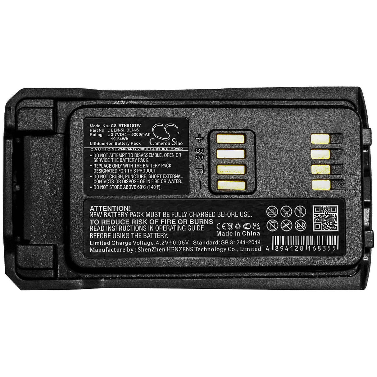 3.7V, Li-ion, 5200mAh, Two-Way Radio battery fits Nokia, Eads, Airbus, Tetra, Bln-5i, Thr9, Thr9 C-30, 19.24Wh Two-Way Radio Cameron Sino Technology Limited
