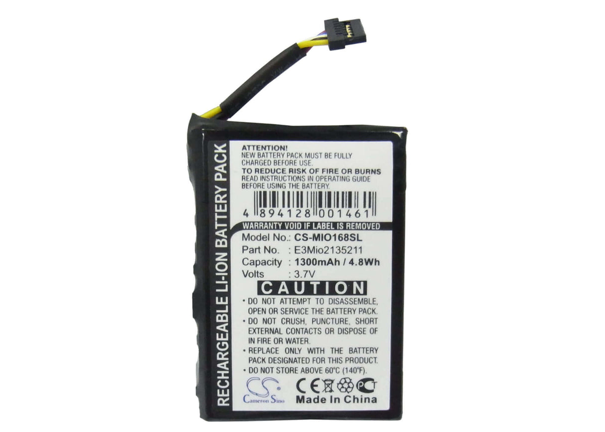 3.7V, Li-ion, 1300mAh, PDA battery fits Typhoon, Airis, Medion, Yakumo, Bluemedia, Navman, Pharos, Mitac, E3mio2135211, N509, T605, 4.81Wh PDA, Pocket PC Cameron Sino Technology Limited