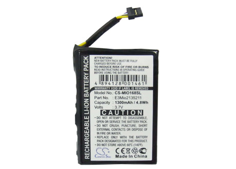 3.7V, Li-ion, 1300mAh, PDA battery fits Typhoon, Airis, Medion, Yakumo, Bluemedia, Navman, Pharos, Mitac, E3mio2135211, N509, T605, 4.81Wh PDA, Pocket PC Cameron Sino Technology Limited