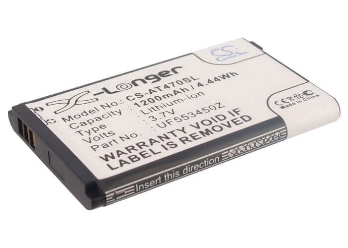 3.7V, Li-ion, 1200mAh, PDA battery fits Airis, Uf553450z, T470, T470e, 4.44Wh PDA, Pocket PC Cameron Sino Technology Limited