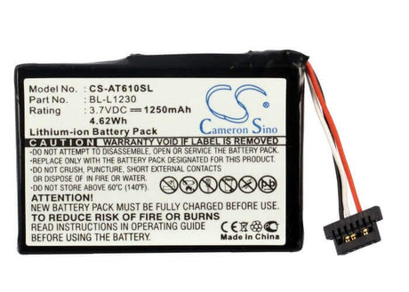 3.7V, Li-ion, 1250mAh, GPS battery fits Airis, Bl-l1230, T610, T620, 4.63Wh GPS, Navigator Cameron Sino Technology Limited