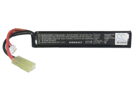 7.4V, Li-Polymer, 1100mAh, Airsoft Guns battery fits Airsoft Guns, Lp110s2c013, Cs-lp110c17mt, 8.14Wh Airsoft Guns Cameron Sino Technology Limited