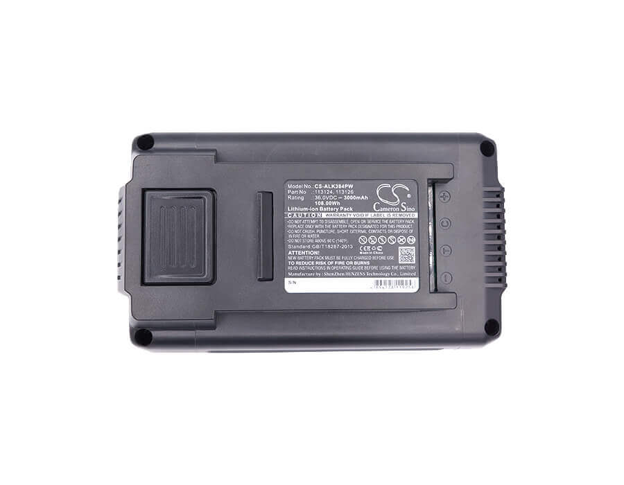 36.0V, Li-ion, 3000mAh, Lawn Mowers battery fits Al-ko, 113124, 113278, 113330, 108.00Wh Lawn Mowers Cameron Sino Technology Limited (Dangerous Goods)