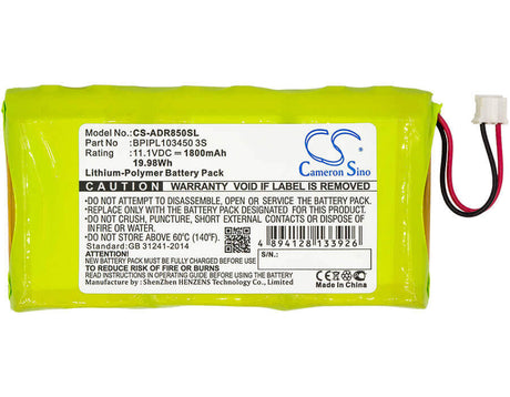 11.1V, Li-ion, 1800mAh, DAB Digital battery fits Albrecht, Bpipl103450 3s, Dr 850, Dr-850, 19.98Wh DAB Digital Cameron Sino Technology Limited