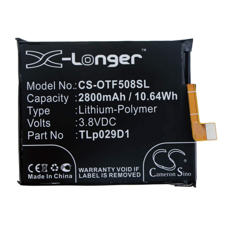 3,8V, Li-Polymère, 2800mAh, batterie de smartphone compatible avec Alcatel, Vodafone, Tlp029d1, 3, 3l, 10,64Wh Mobile, Smartphone Cameron Sino Technology Limited (Smartphone)