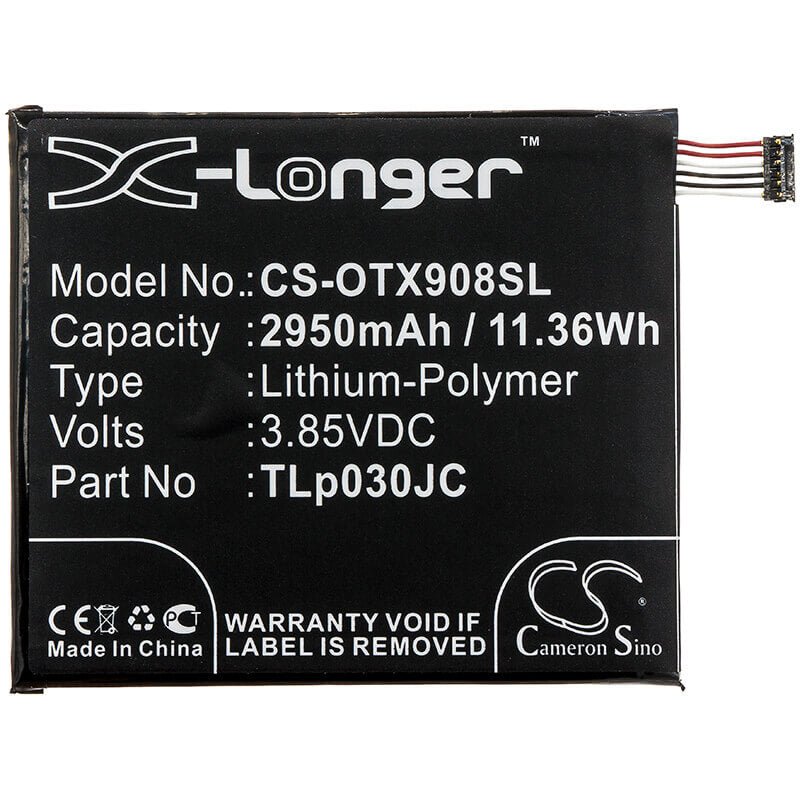 3,85V, Li-Polymer, 2950mAh, batterie pour smartphone compatible avec Alcatel, Cac3000034cc, 3c, 3c Dual Sim, 11,36Wh Mobile, SmartPhone Cameron Sino Technology Limited (Smartphone)