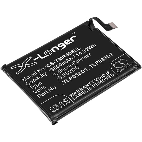 3.85V, Li-Polymer, 3850mAh, SmartPhone battery fits Tcl, Verizon, Alcatel, T-mobile, Tlp038d1, 3l 2020, 5028d, 14.82Wh Mobile, SmartPhone Cameron Sino Technology Limited (Smartphone)