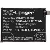 3,85V, Li-Polymer, 3300mAh, batterie de smartphone compatible avec Total Wireless, Metropcs, Alcatel, Tlp034f1, 5039d, 5053k, 12,71Wh Mobile, Smartphone Cameron Sino Technology Limited (Smartphone)