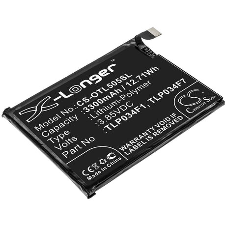 3.85V, Li-Polymer, 3300mAh, SmartPhone battery fits Total Wireless, Metropcs, Alcatel, Tlp034f1, 5039d, 5053k, 12.71Wh Mobile, SmartPhone Cameron Sino Technology Limited (Smartphone)