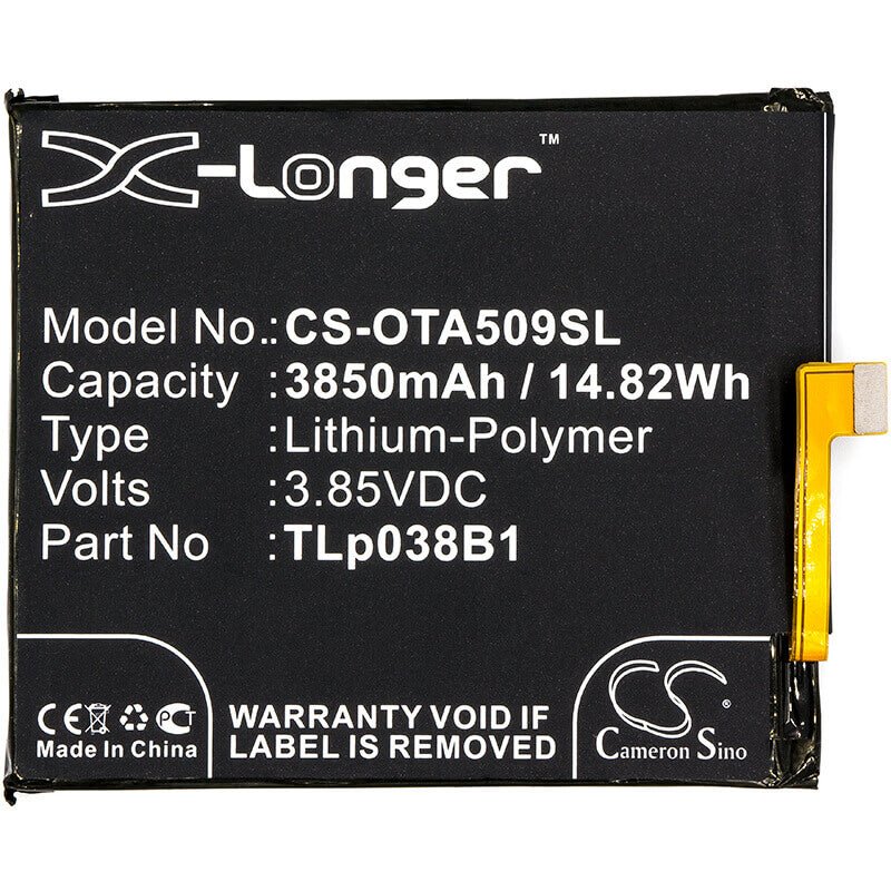 3.85V, Li-Polymer, 3850mAh, SmartPhone battery fits Metropcs, Alcatel, Cac3860004c1, 3v 5032w, 5090y, 14.82Wh Mobile, SmartPhone Cameron Sino Technology Limited (Smartphone)