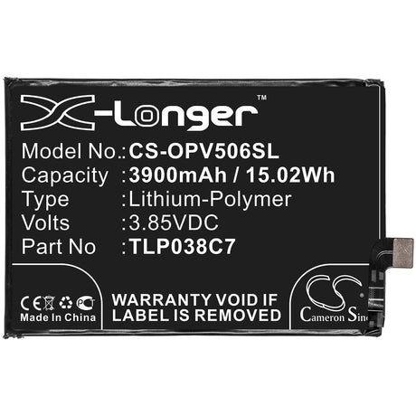 3.85V, Li-Polymer, 3900mAh, SmartPhone battery fits Alcatel, Tlp038c7, 5v, Ot-5060a, 15.02Wh Mobile, SmartPhone Cameron Sino Technology Limited (Smartphone)