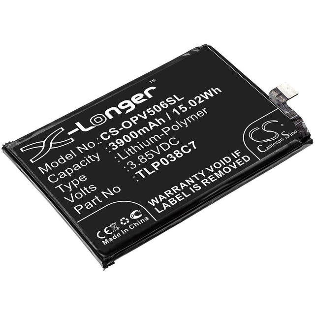 3.85V, Li-Polymer, 3900mAh, SmartPhone battery fits Alcatel, Tlp038c7, 5v, Ot-5060a, 15.02Wh Mobile, SmartPhone Cameron Sino Technology Limited (Smartphone)