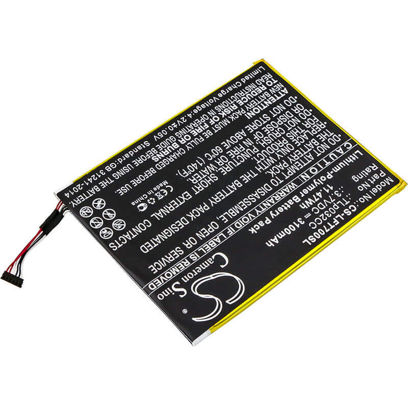 3.7V, Li-Polymer, 3100mAh, Tablet battery fits Alcatel, Tlp032cc, 9005x, One Touch Pixi 3 8.0, 11.47Wh Tablet Cameron Sino Technology Limited