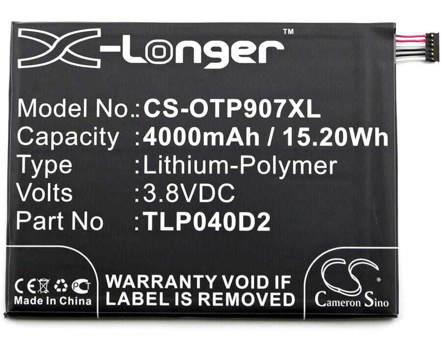 3,8V, Li-Polymer, 4000mAh, batterie de smartphone compatible avec Alcatel, Tlp040d2, 9007t, One Touch Pixi 3 7, 15,2Wh Mobile, Smartphone Cameron Sino Technology Limited (Smartphone)