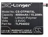 3,8V, Li-Polymer, 4000mAh, batterie de smartphone compatible avec Alcatel, Tlp040d2, 9007t, One Touch Pixi 3 7, 15,2Wh Mobile, Smartphone Cameron Sino Technology Limited (Smartphone)