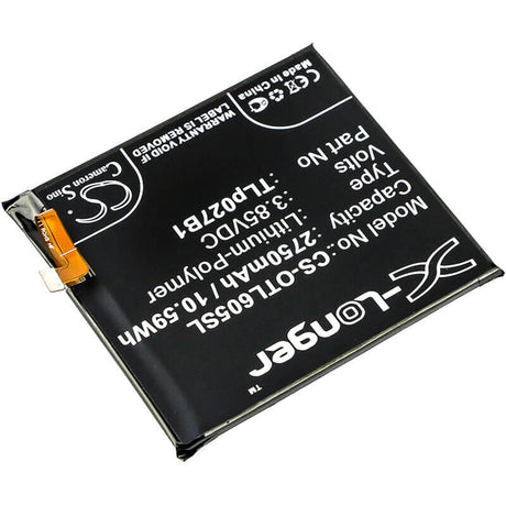 3.85V, Li-Polymer, 2750mAh, SmartPhone battery fits Alcatel, Cac2710006c1, Idol 5 Dual Sim, One Touch Idol 5, 10.59Wh Mobile, SmartPhone Cameron Sino Technology Limited (Suspended)