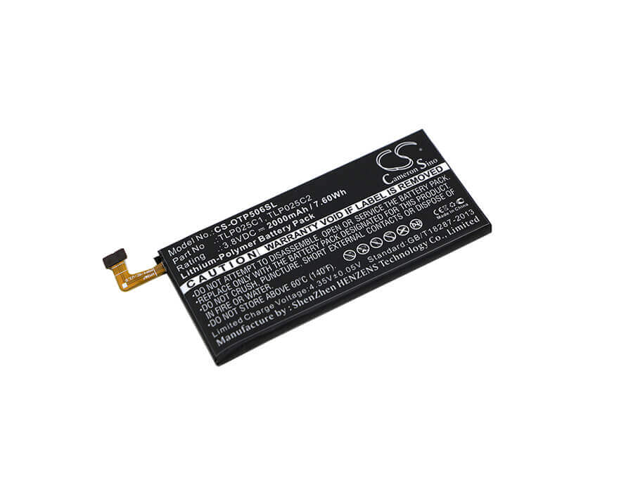 3,8V, Li-Polymer, 2000mAh, batterie de smartphone compatible avec Alcatel, Tlp025c1, One Touch Allure, One Touch Fierce 4, 7,6Wh Mobile, Smartphone Cameron Sino Technology Limited (Smartphone)