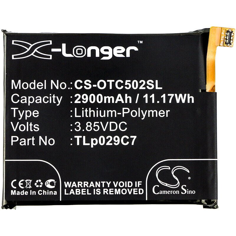 3.85V, Li-Polymer, 2900mAh, Batterie de smartphone compatible avec Alcatel, Tlp029c7, One Touch Idol 3c, One Touch Idol 3c Td-lte, 11.17Wh Mobile, Smartphone Cameron Sino Technology Limited (Smartphone)