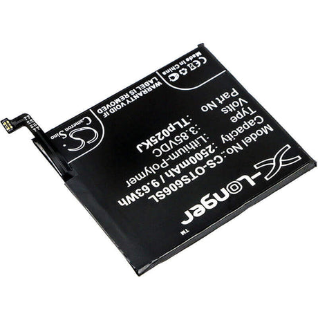 3.85V, Li-Polymer, 2500mAh, SmartPhone battery fits Alcatel, Tlp025k1, One Touch Idol 5s, One Touch Idol 5s Lte, 9.63Wh Mobile, SmartPhone Cameron Sino Technology Limited (Smartphone)