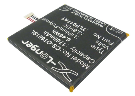 3.8V, Li-Polymer, 1700mAh, SmartPhone battery fits Alcatel, Cac1700001c, Idol 2 Mini, Idol Mini, 6.46Wh Mobile, SmartPhone Cameron Sino Technology Limited (Suspended)