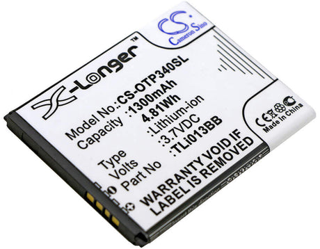 3.7V, Li-ion, 1300mAh, SmartPhone battery fits Alcatel, Orange, Tli013b2, One Touch Pixi 3 4.0, One Touch Pixi 3 4.0 3g, 4.81Wh Mobile, SmartPhone Cameron Sino Technology Limited (Smartphone)