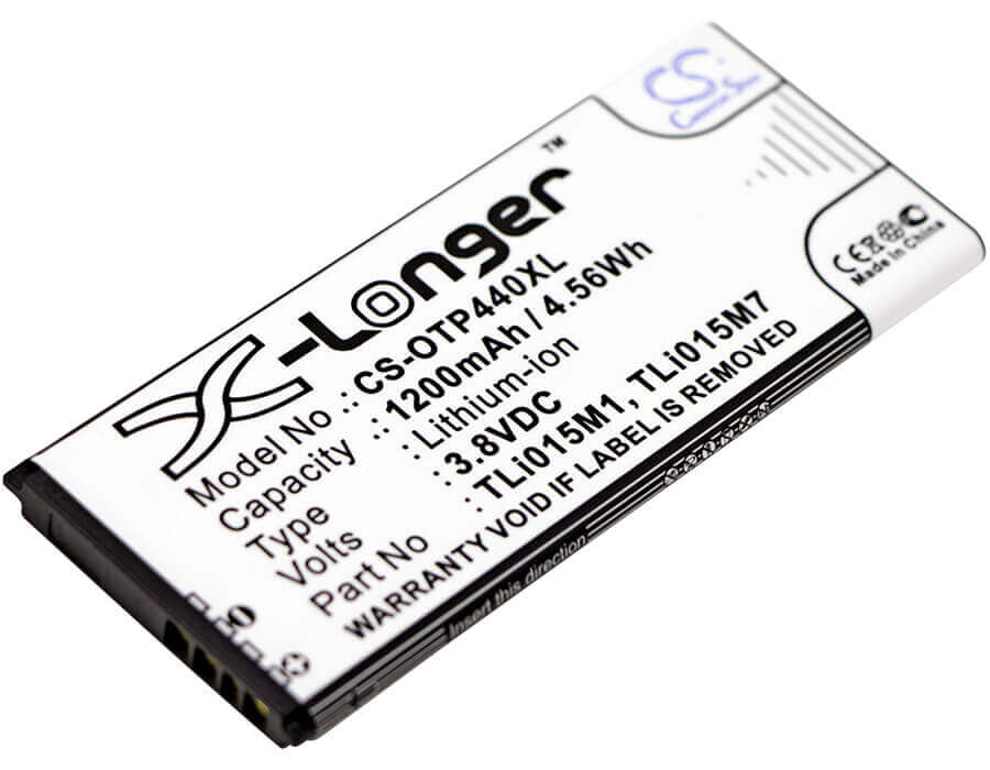 3.8V, Li-ion, 1200mAh, Mobile, SmartPhone battery fits Alcatel, Tli015m1, One Touch Pixi 4 4.0, Ot-4034, 4.56Wh Mobile, SmartPhone Cameron Sino Technology Limited (Smartphone)