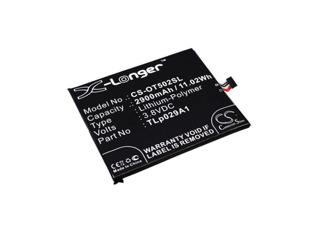 3.8V, Li-Polymer, 2900mAh, SmartPhone battery fits Alcatel, Cac2910008c1, One Touch Pop 3 5.5, Ot-5025, 11.02Wh Mobile, SmartPhone Cameron Sino Technology Limited (Suspended)
