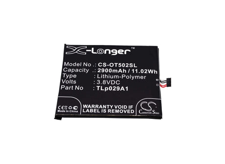 3.8V, Li-Polymer, 2900mAh, SmartPhone battery fits Alcatel, Cac2910008c1, One Touch Pop 3 5.5, Ot-5025, 11.02Wh Mobile, SmartPhone Cameron Sino Technology Limited (Suspended)