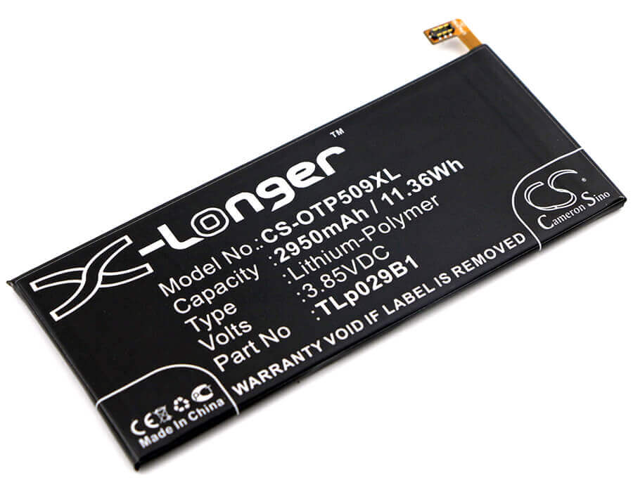 3,85V, Li-Polymer, 2950mAh, batterie de smartphone compatible avec Alcatel, Vodafone, Tlp029b1, Fl02, Flash Plus 2, 11,36Wh Mobile, Smartphone Cameron Sino Technology Limited (Smartphone)