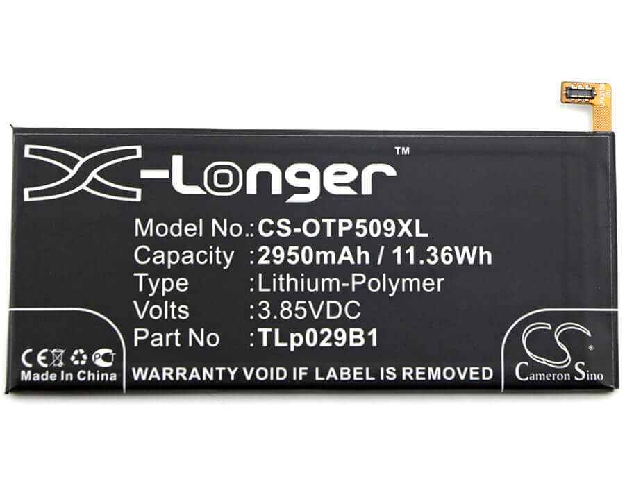 3,85V, Li-Polymer, 2950mAh, batterie de smartphone compatible avec Alcatel, Vodafone, Tlp029b1, Fl02, Flash Plus 2, 11,36Wh Mobile, Smartphone Cameron Sino Technology Limited (Smartphone)