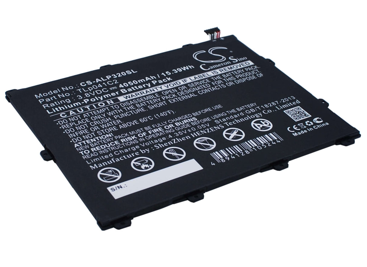 3.8V, Li-Polymer, 4050mAh, Tablet battery fits Alcatel, Tlp041c2, One Touch Hero 8, One Touch Pop 8, 15.39Wh Tablet Cameron Sino Technology Limited