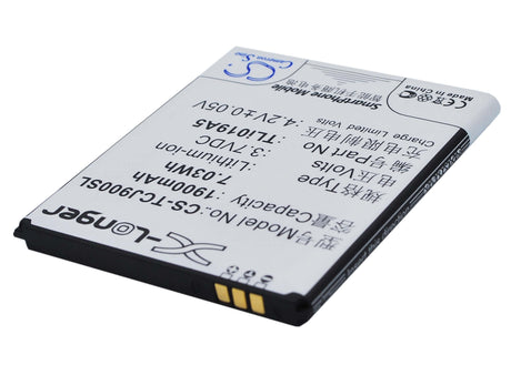 3.7V, Li-ion, 1900mAh, SmartPhone battery fits Tcl, Tli019a5, One Touch Pop D7, 7.03Wh Mobile, SmartPhone Cameron Sino Technology Limited (Suspended)