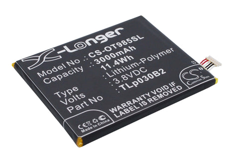 3.8V, Li-Polymer, 3000mAh, SmartPhone battery fits Alcatel, Vodafone, C3000003c1, One Touch Flash 2, One Touch Flash 2 Dual Sim, 11.4Wh Mobile, SmartPhone Cameron Sino Technology Limited (Smartphone)