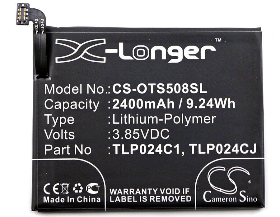3,85V, Li-Polymer, 2400mAh, batterie de smartphone compatible avec Alcatel, Optus, Vodafone, Verizon, C2400007c2, 1x Evolve, 1x Evolve 5059z, 9,24Wh Mobile, Smartphone Cameron Sino Technology Limited (Smartphone)