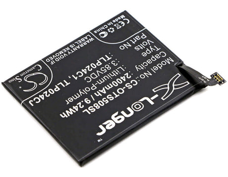 3.85V, Li-Polymer, 2400mAh, SmartPhone battery fits Alcatel, Optus, Vodafone, Verizon, C2400007c2, 1x Evolve, 1x Evolve 5059z, 9.24Wh Mobile, SmartPhone Cameron Sino Technology Limited (Smartphone)