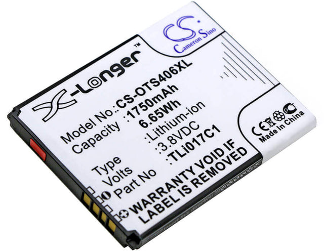 3.8V, Li-ion, 1750mAh, SmartPhone battery fits Alcatel, Greatcall, Tcl, At&t, Tli017c1, 4056spp, 4058r, 6.65Wh Mobile, SmartPhone Cameron Sino Technology Limited (Smartphone)