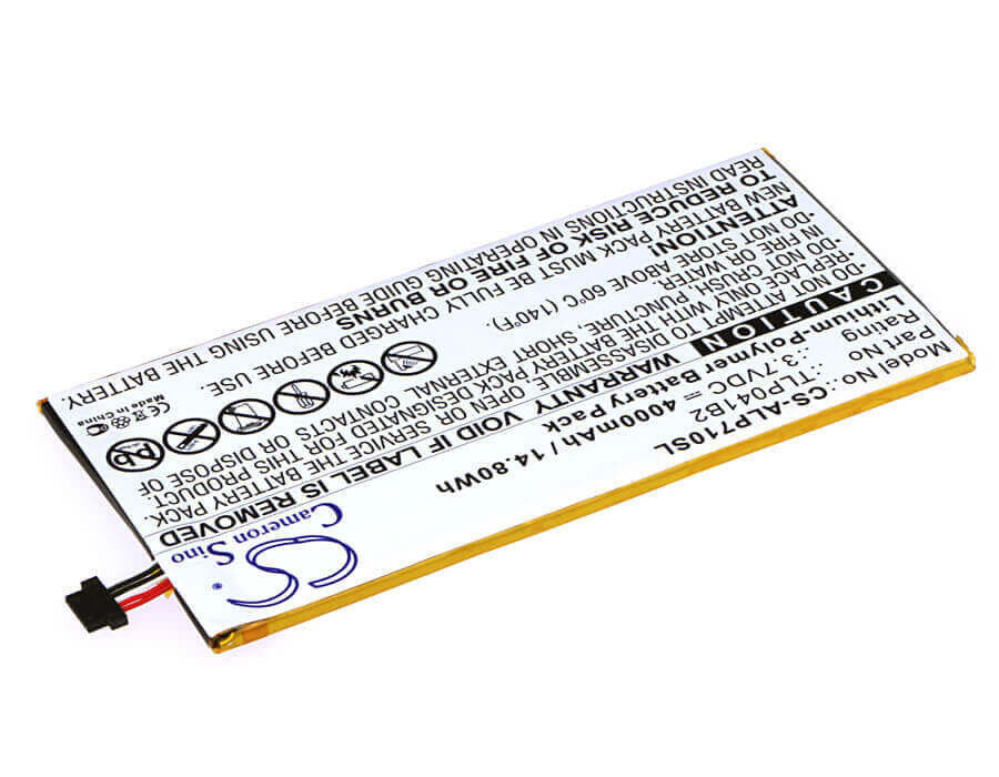 3.7V, Li-Polymer, 4000mAh, Tablet battery fits Alcatel, Tlp041b2, E710, Onetouch Evo 7 Hd, 14.80Wh Tablet Cameron Sino Technology Limited
