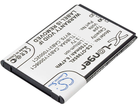 3.7V, Li-ion, 1750mAh, SmartPhone battery fits Srf, Mегафон, Megafon, Mtc, Tcl, Alcatel, By75, One Touch 993d, One Touch 995, 6.48Wh Mobile, SmartPhone Cameron Sino Technology Limited (Smartphone)