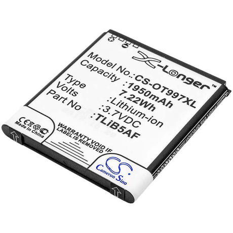 3.7V, Li-ion, 1950mAh, Hotspot battery fits Base, Base, Alcatel, Alcatel, Tcl, Tcl, Cab32e0000c1, Linkzone 41, Linkzone 5271, 7.22Wh Hotspot Cameron Sino Technology Limited