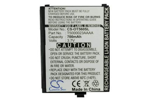3.7V, Li-ion, 700mAh, SmartPhone battery fits Alcatel, T5000023aaaa, Ot-c550, Ot-c550a, 2.59Wh Mobile, SmartPhone Cameron Sino Technology Limited (Suspended)