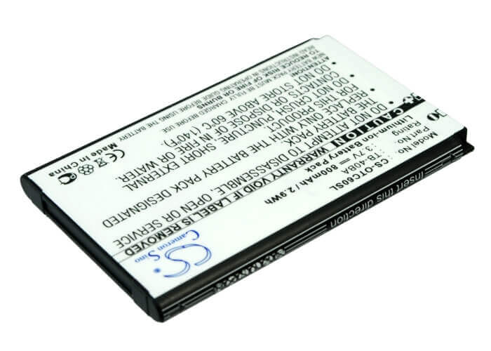 Battery For Alcatel Ot-c60, One Touch C60 3.7v, 800mah - 2.96wh Batteries for Electronics Cameron Sino Technology Limited (Suspended)