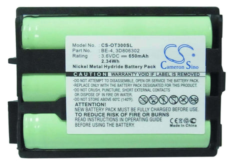 3.6V, Ni-MH, 650mAh, SmartPhone battery fits Alcatel, 3d806302, One Touch 301, One Touch 302, 2.34Wh Mobile, SmartPhone Cameron Sino Technology Limited (Suspended)