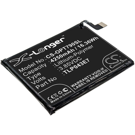 3.85V, Li-Polymer, 4250mAh, SmartPhone battery fits Alcatel, T-mobile, Tlp043e1, T790h, T790s, 16.36Wh Mobile, SmartPhone Cameron Sino Technology Limited (Smartphone)