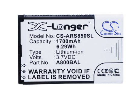 3.7V, Li-ion, 1700mAh, SmartPhone battery fits Avus, Cpa, Aligator, Hyundai, Maxcom, A800bal, A800, A800 Senior, 6.29Wh Mobile, SmartPhone Cameron Sino Technology Limited (Smartphone)