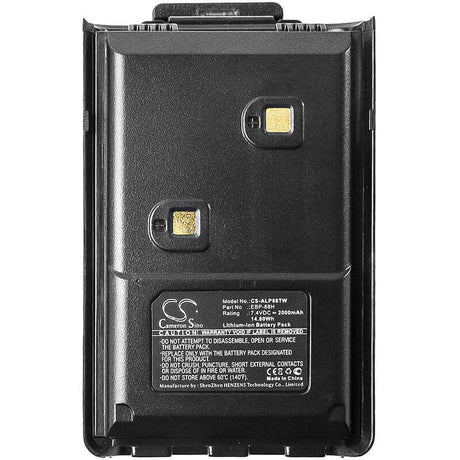7.4V, Li-ion, 2000mAh, Two-Way Radio battery fits Alinco, Ebp-88h, Dj-10, Dj-100, 14.8Wh Two-Way Radio Cameron Sino Technology Limited