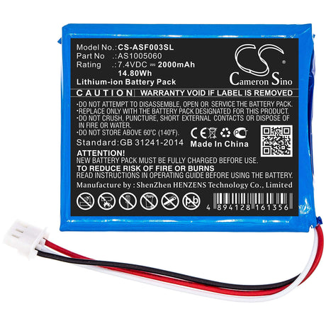7.4V, Li-ion, 2000mAh, Equipment battery fits Alpsat, As1005060, Satfinder Spare Part SF03-BT, 14.8Wh Equipment, Survey, Test Cameron Sino Technology Limited