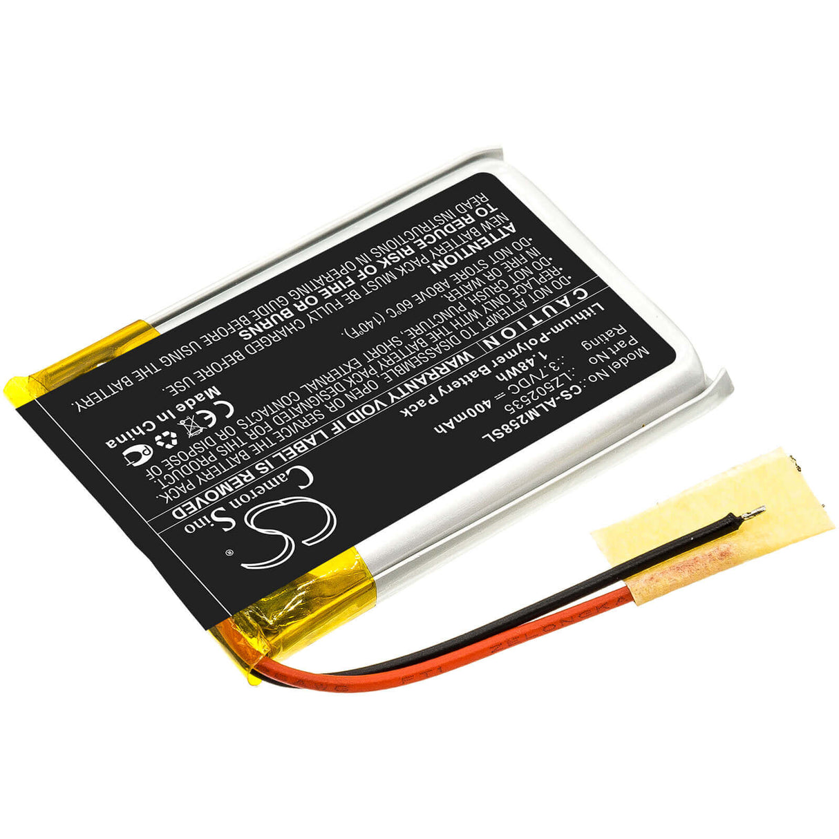 3.7V, Li-Polymer, 400mAh, Speaker battery fits Altec Lansing, Imw257, Imw257-mt, 1.48Wh Speaker Cameron Sino Technology Limited