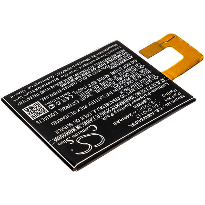 3.7V, Li-Polymer, 240mAh, E-book, E-reader battery fits Amazon, 58-000117, 223337, Kindle Oasis, 0.89Wh E-book, E-reader Cameron Sino Technology Limited