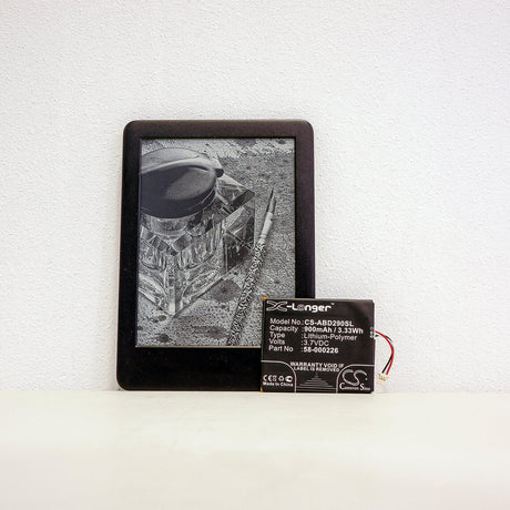 3.7V, Li-Polymer, 900mAh, E-book, E-reader battery fits Amazon, 26s1019, 53-014490, B07dlpwyb7, 3.33Wh E-book, E-reader Cameron Sino Technology Limited