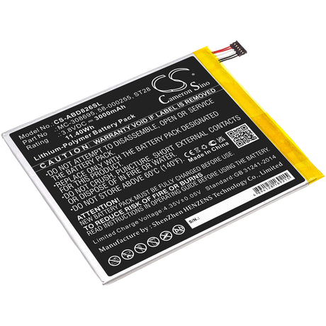 3.8V, Li-Polymer, 3000mAh, Tablet battery fits Amazon, 58-000255, Kindle Fire 2019 9th Generatio, Kindle Fire M8s26g, 11.40Wh Tablet Cameron Sino Technology Limited